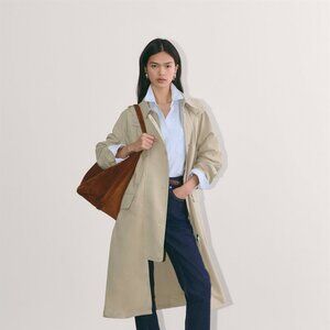 Everlane Women's Oversized Anorak Jacket in Khaki, Size Extra Small